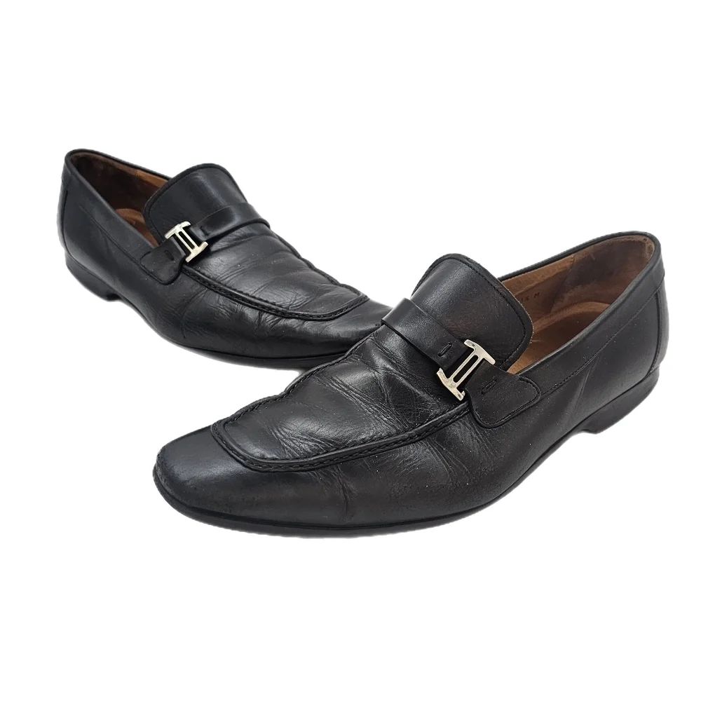 Magnanni Lino Buckle Loafers – Men’s Size 11.5 Black Leather , Made In SPAIN